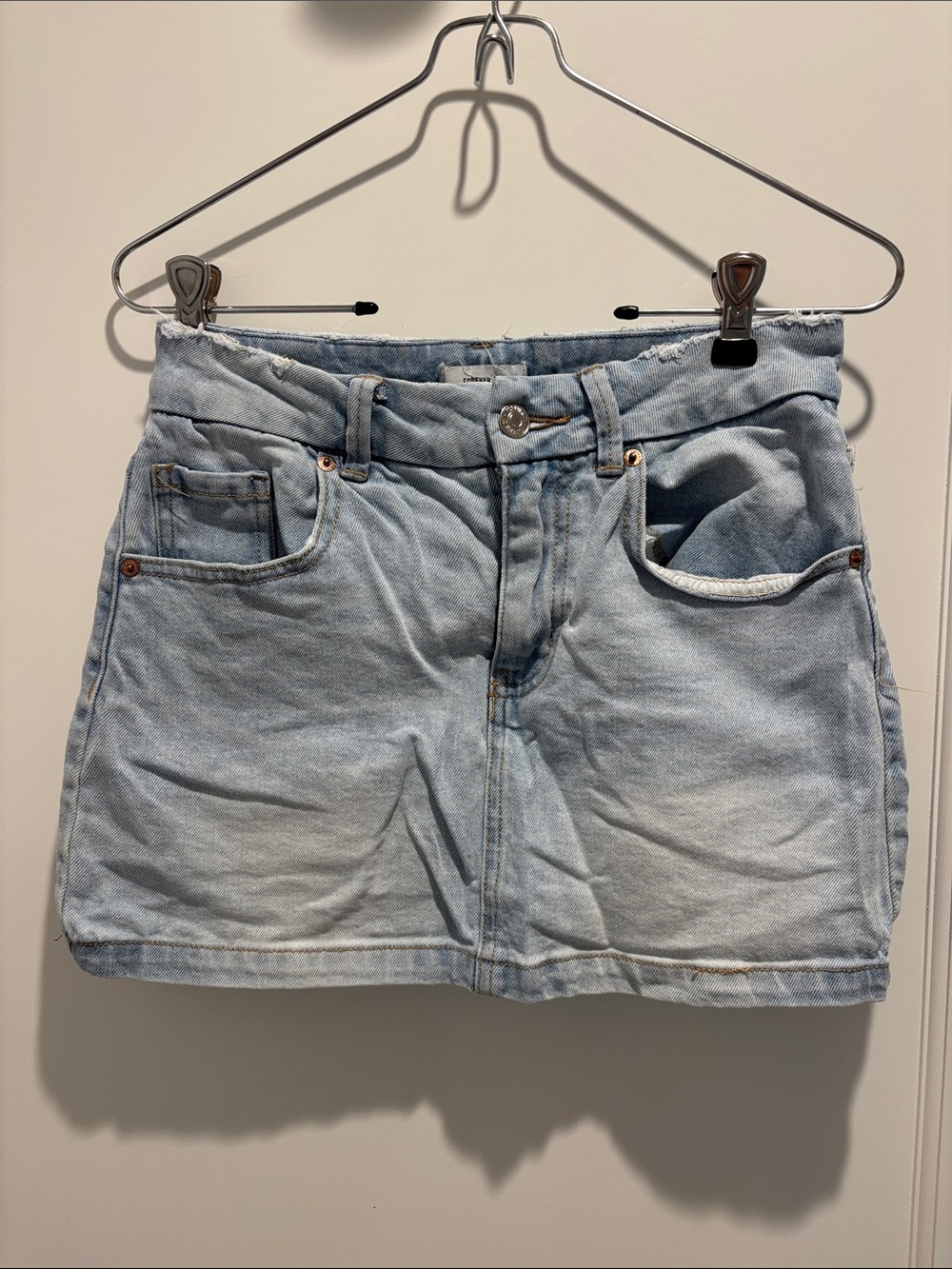 Forever 21 Light Blue Denim Mini Skirt-Style Shorts
